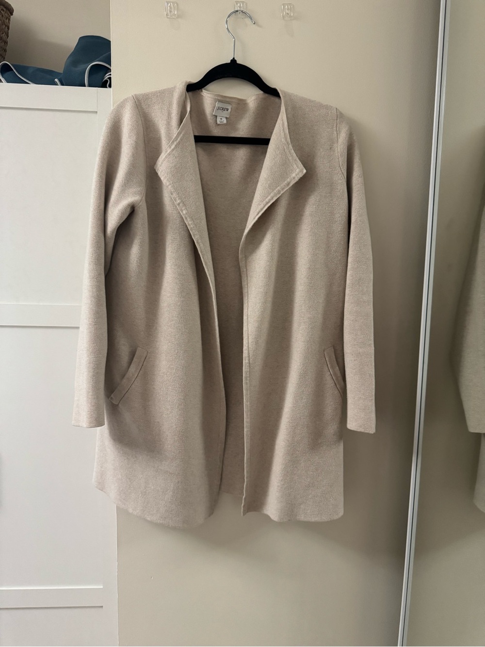 J. Crew Cream Knit Open Cardigan